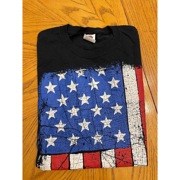 Fruit of the Loom T-shirt American Flag Unisex Sz S slightly used - Picture 2 of 7